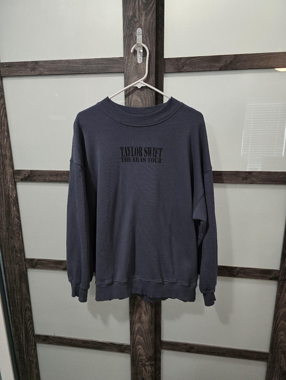 NWOT Taylor SWIFT ERAS Merch Blue Crewneck Sweater sz M (Bought In New Orleans) - Picture 1 of 5